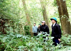 Cán bộ xã Khâu Vai (Mèo Vạc) kiểm tra hiện trạng rừng.